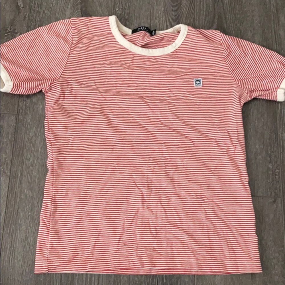 OBEY Red/White striped shirt!